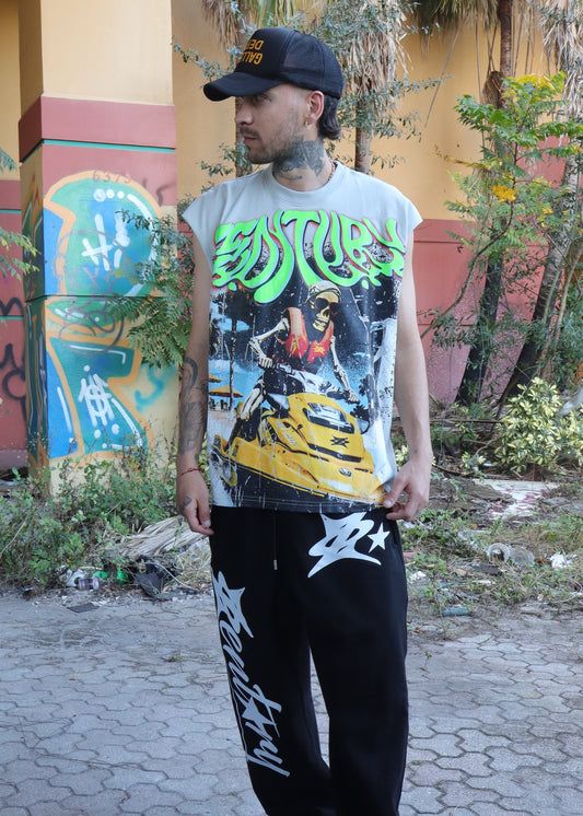 Skull Wave Sleeveless Tee