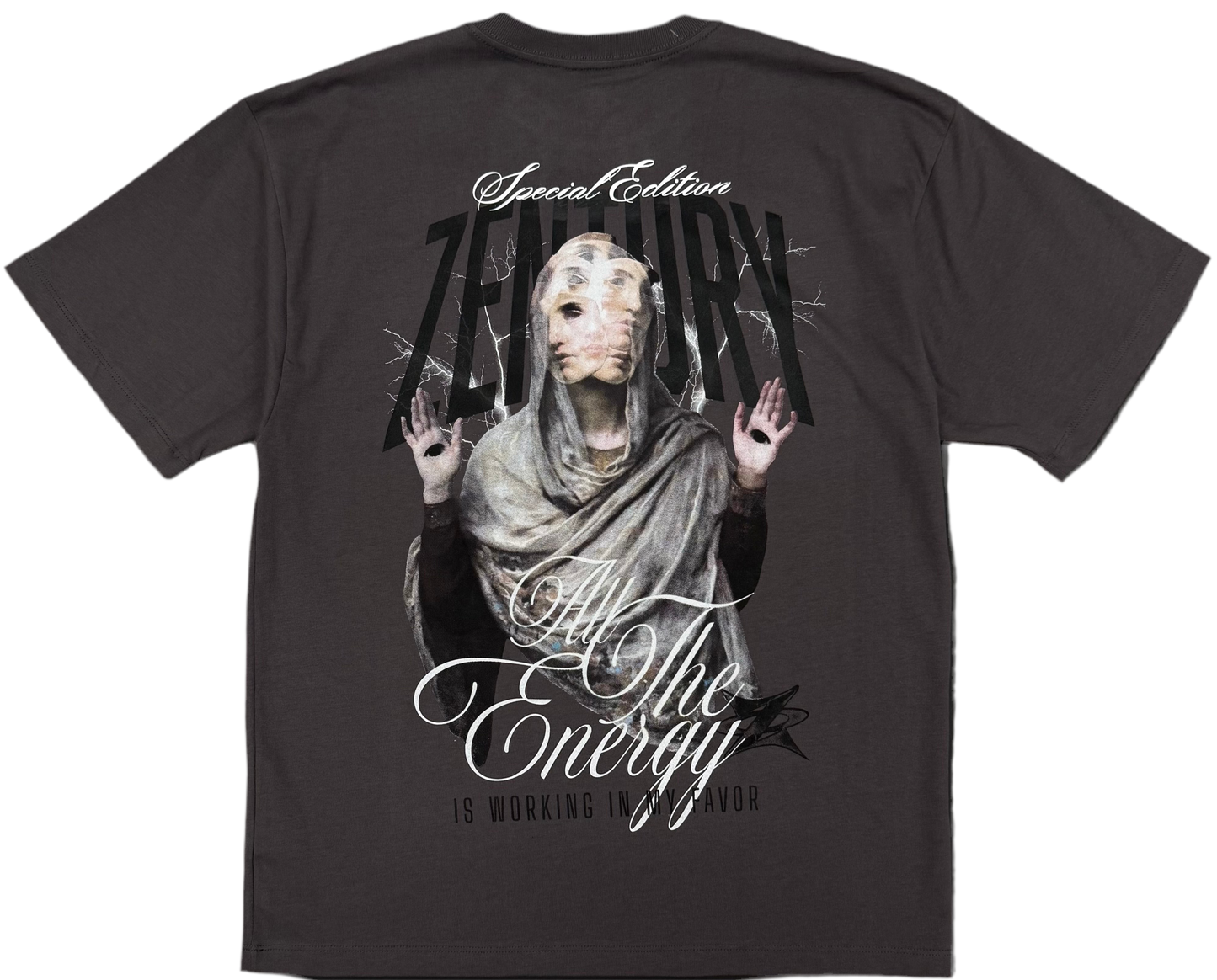 "Divine Energy"- Oversized Gray Tee