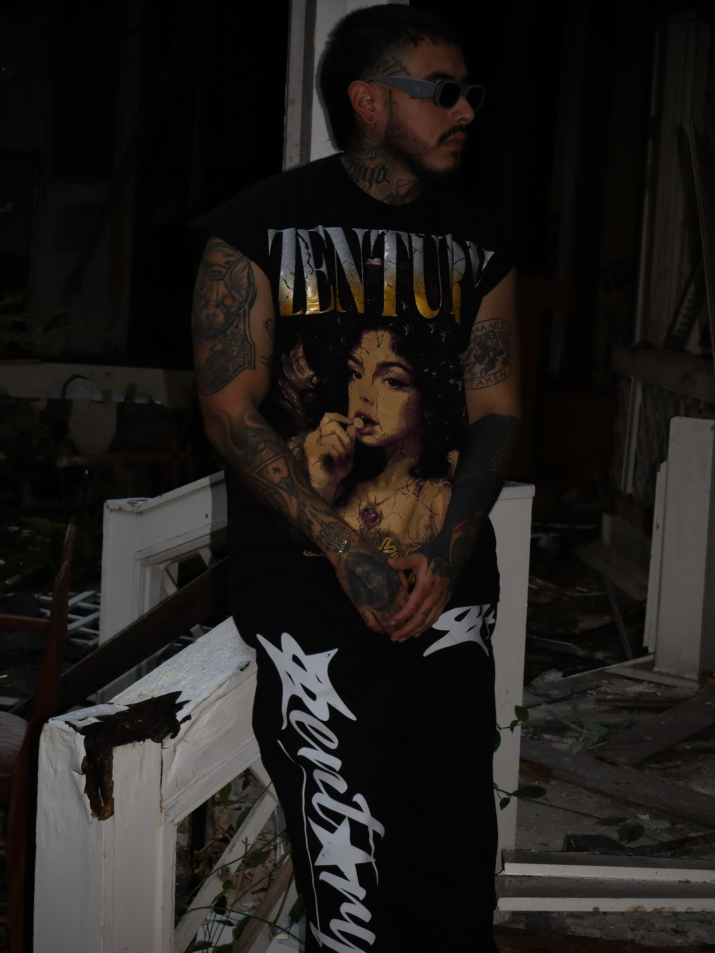 Ecstasy Sleeveless Black Tee