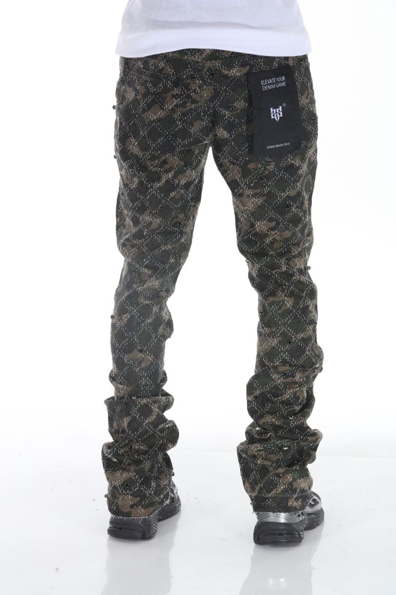 Rhinestone Covered Camo Stacked Flare