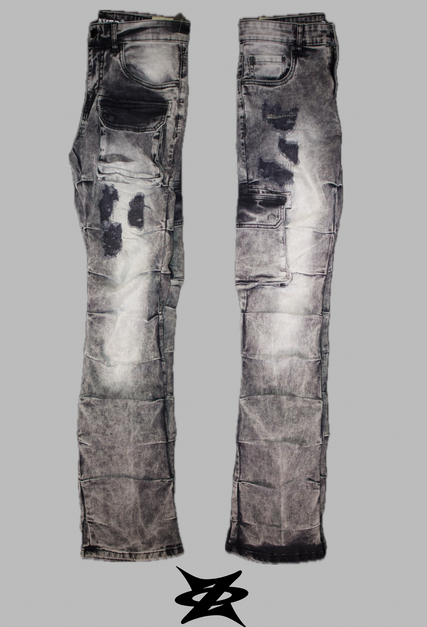 Slim straight flare fit Ripped Denim for men