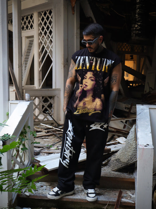 Ecstasy Sleeveless Black Tee