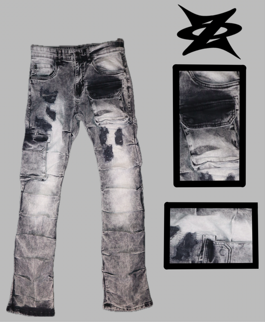 Slim straight flare fit Ripped Denim for men