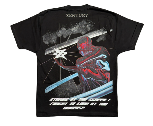 “Digital Eclipse” – Oversized Black Tee