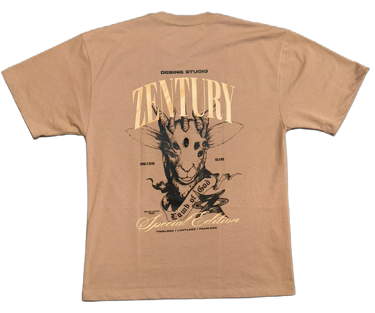 ZENTURY “DESING” STUDIOS- "Fearless Origin" - Oversized Beige Tee