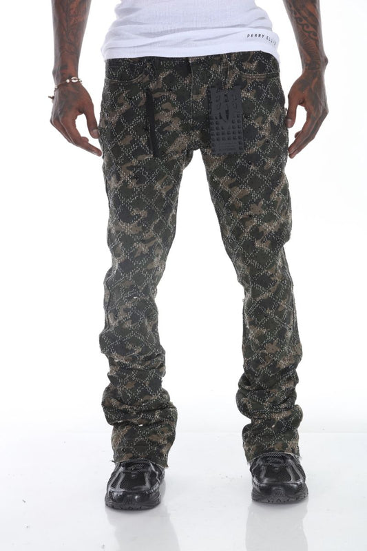 Rhinestone Covered Camo Stacked Flare