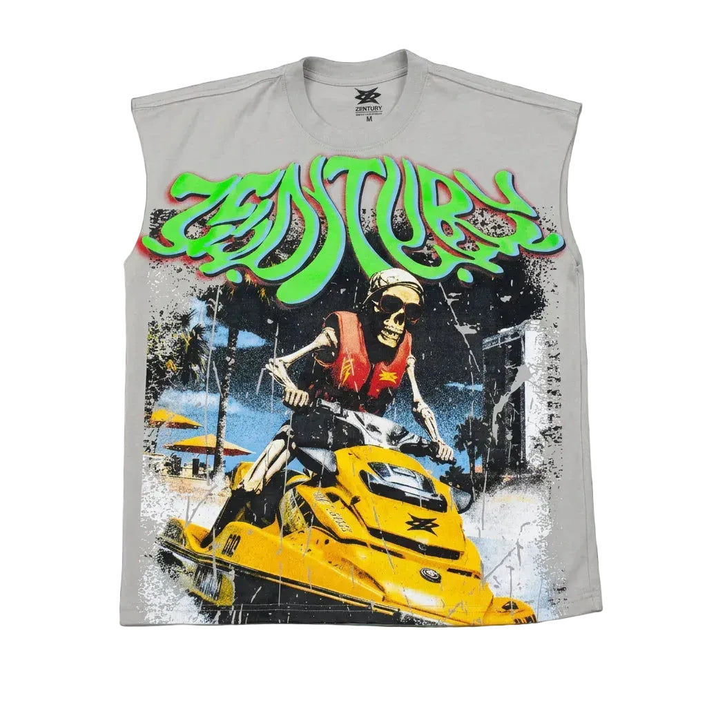 Skull Wave Sleeveless Tee