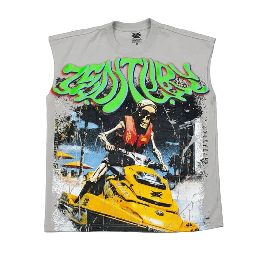 Skull Wave Sleeveless Tee