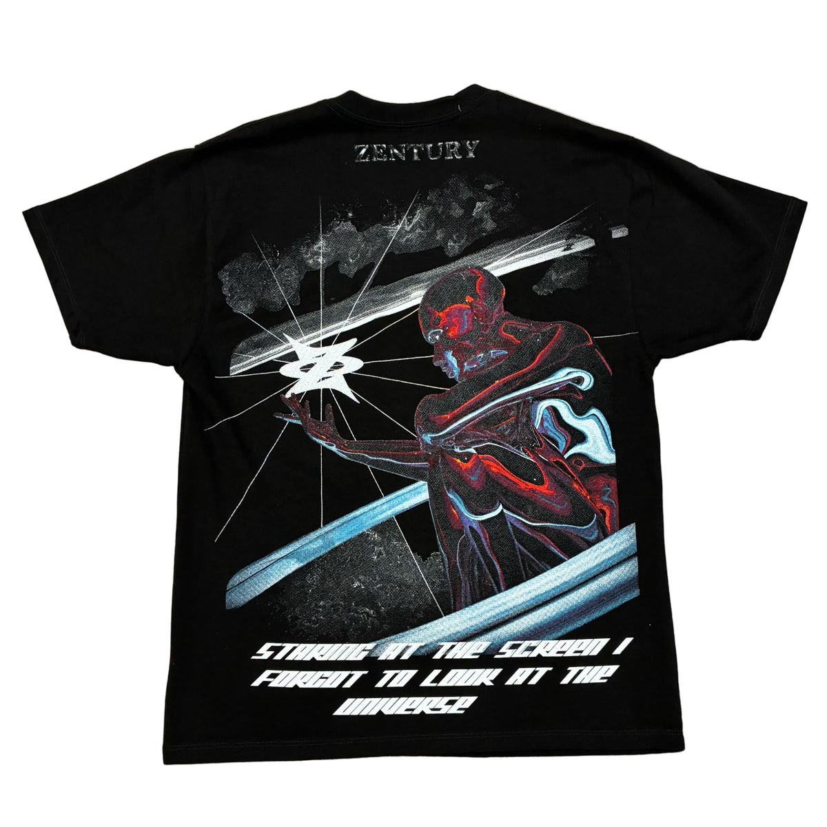“Digital Eclipse” – Oversized Black Tee