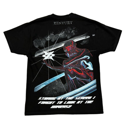 “Digital Eclipse” – Oversized Black Tee