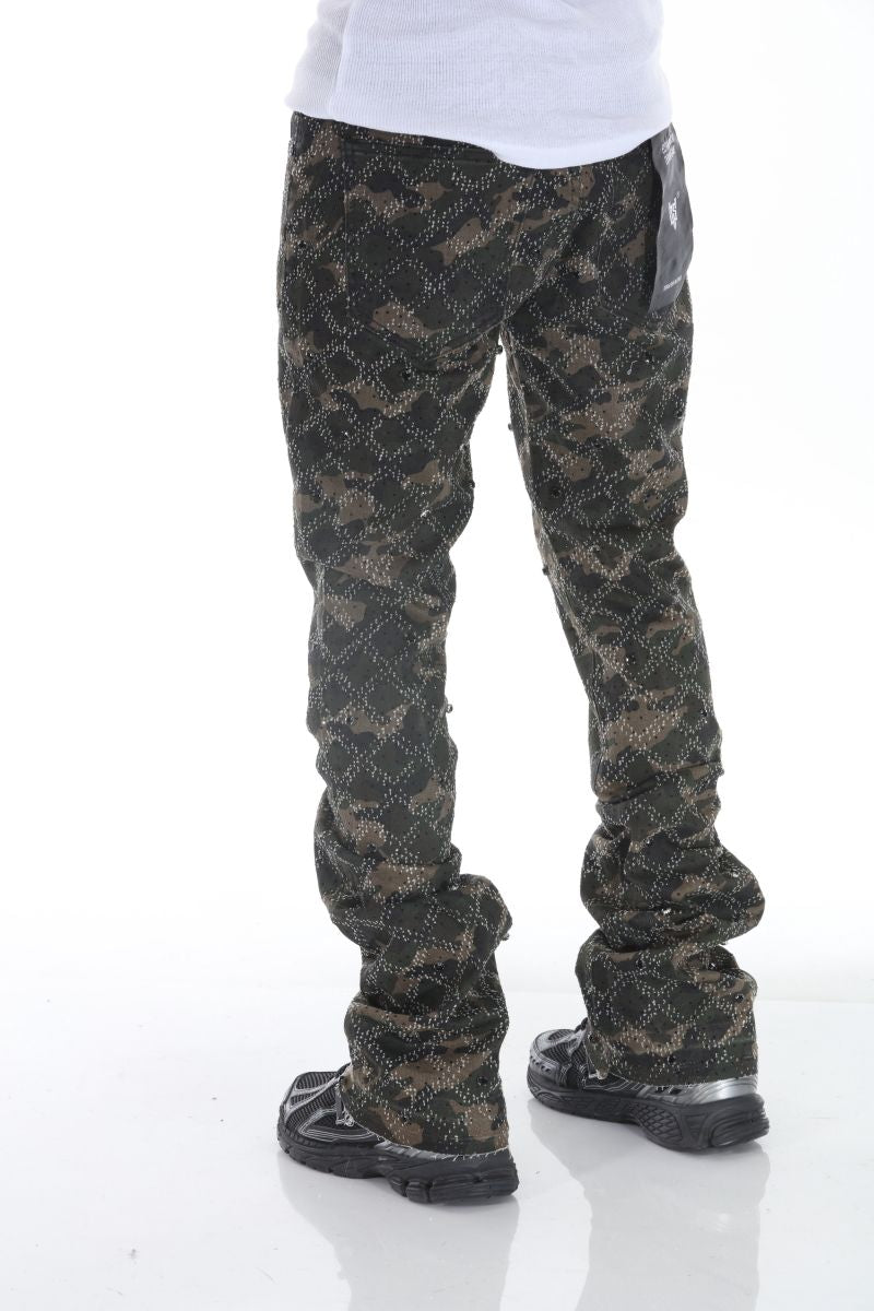 Rhinestone Covered Camo Stacked Flare