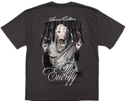 "Divine Energy"- Oversized Gray Tee