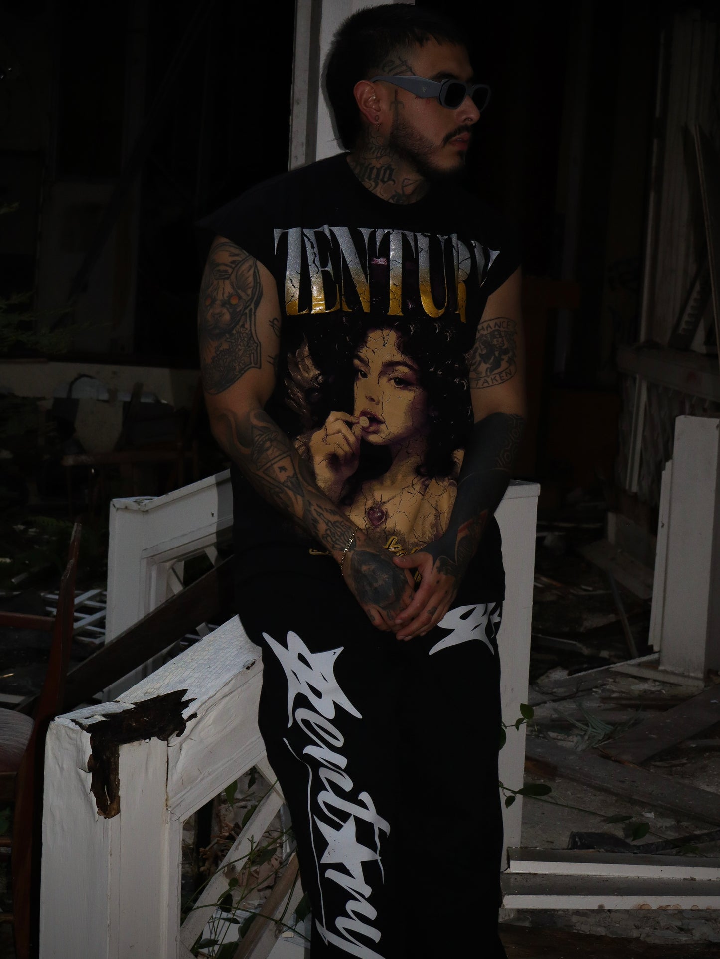 Ecstasy Sleeveless Black Tee