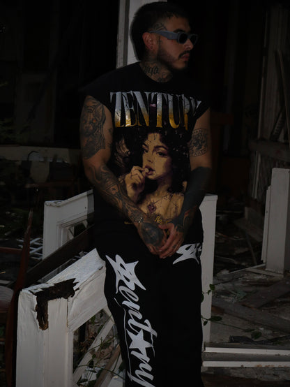 Ecstasy Sleeveless Black Tee