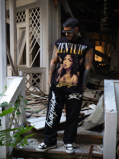 Ecstasy Sleeveless Black Tee