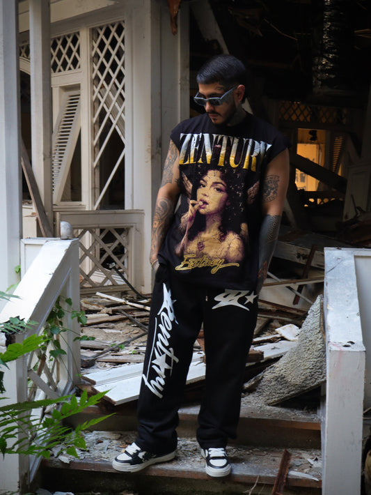 Ecstasy Sleeveless Black Tee