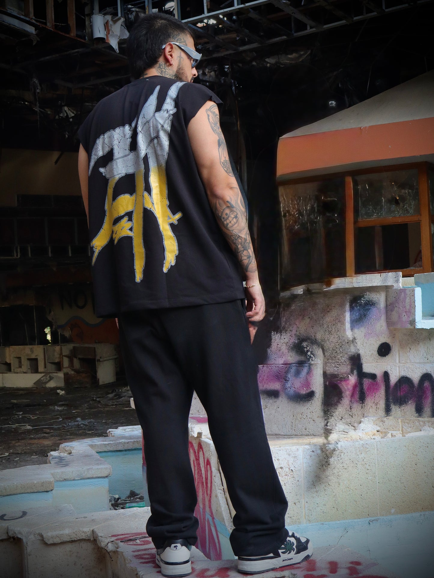 Ecstasy Sleeveless Black Tee