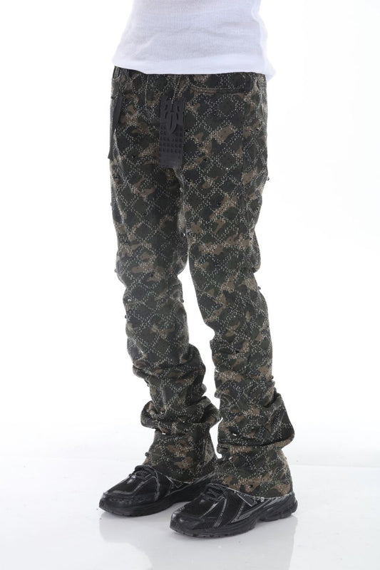 Rhinestone Covered Camo Stacked Flare