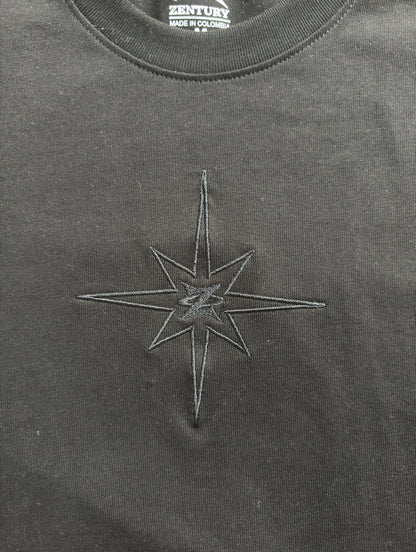 “Digital Eclipse” – Oversized Black Tee