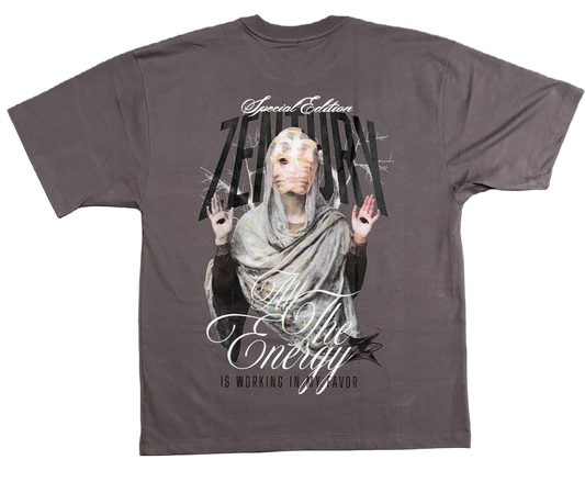 "Divine Energy"- Oversized Gray Tee